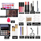 Popfeel Full Complete 30-in-1 Mega Makeup Kit – Eyeshadow, Blush, Brushes, Lipsticks, Glitter, Beauty Tools & Travel Bag