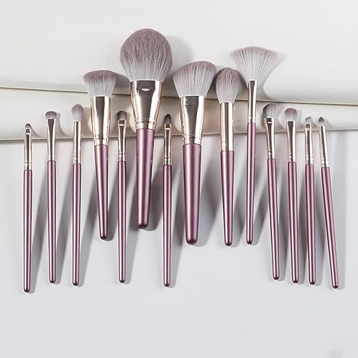 Professional Makeup Brush Set – 12 Pieces (Rose Purple Edition)