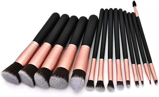 Professional 15-Piece Makeup Brush Set – Premium Soft Bristles for Face & Eye Makeup