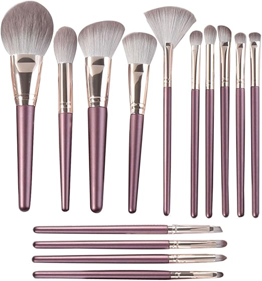 Professional Makeup Brush Set – 12 Pieces (Rose Purple Edition)