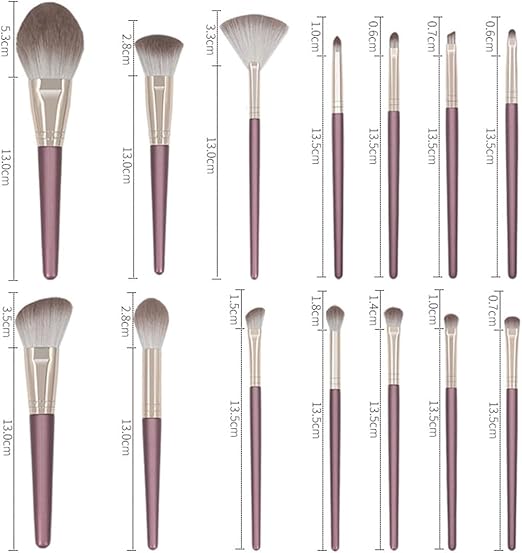Professional Makeup Brush Set – 12 Pieces (Rose Purple Edition)