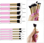Professional Makeup Brush Set – Soft Synthetic Bristles with Pink Handles (Face & Eye Brushes)
