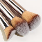 Luxury Makeup Brush Set – Premium Soft Synthetic Bristles with Silver Handles (Face & Eye Brushes)
