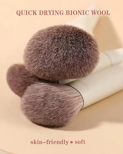 Professional White Makeup Brush Set – 10 Pieces with Elegant Storage Pouch