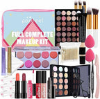 Popfeel Full Complete 30-in-1 Mega Makeup Kit – Eyeshadow, Blush, Brushes, Lipsticks, Glitter, Beauty Tools & Travel Bag