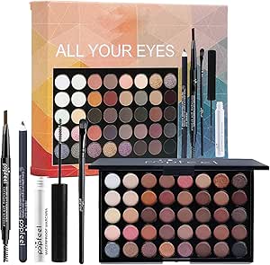 ALL YOUR EYES – 50+ Shades Pro Eye Makeup Kit with Eyeshadow Palette, Eyeliner, Brow Pencil, Mascara & Eye Tools