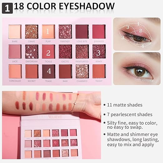 Ultimate 18-in-1 Professional Makeup Kit – Full Glam Set with Eyeshadow Palette, Foundation, Primer, Lip Glosses & Tools