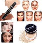 Complete 20-in-1 Beauty Glam Kit – Eyeshadow, Face Brushes, Primer, Concealer, Lip Gloss Set & Travel Pouch