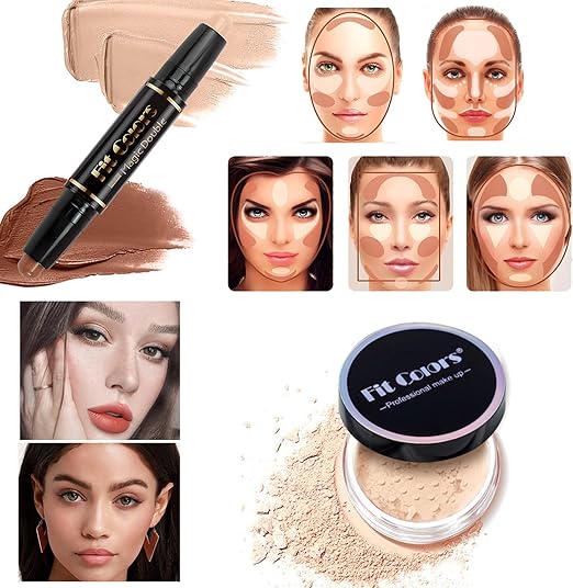 Complete 20-in-1 Beauty Glam Kit – Eyeshadow, Face Brushes, Primer, Concealer, Lip Gloss Set & Travel Pouch