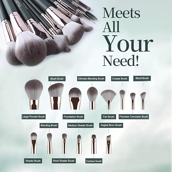 Premium Soft Makeup Brush Set – Professional Face & Eye Brushes with Dense Bristles