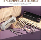 BS-MALL Professional Makeup Brush Set with Pouch & Beauty Blender – 18 Pieces (Silver Edition)