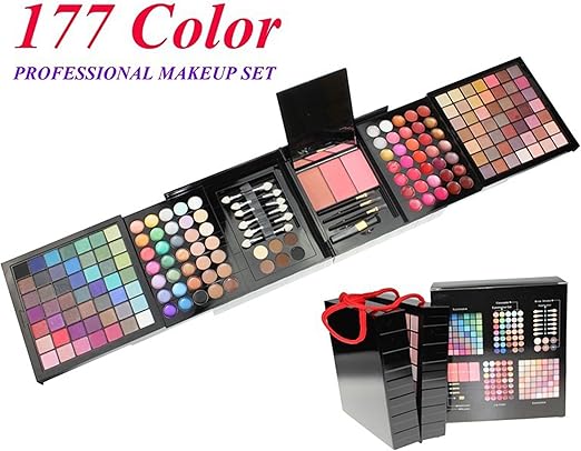 All-in-One Professional Mega Makeup Palette – 180+ Colors Full Glam Kit with Blush, Lip Shades, Brushes & Carry Bag